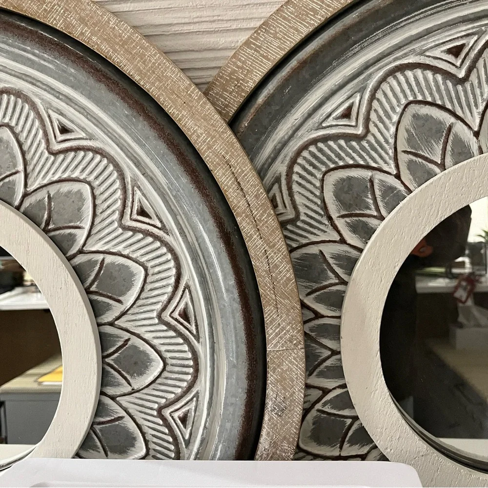 Rustic Gray and Brown Wall Mirror